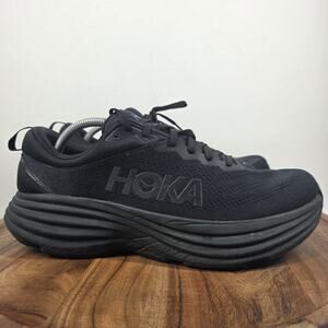 Hoka One One Bondi 8 Mens Triple Black Size 12 Running Shoes 1123202 BBLC